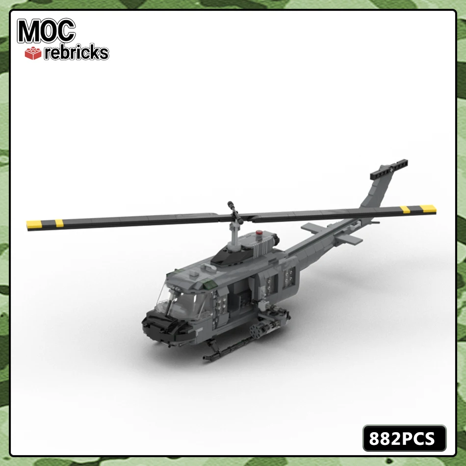 Military Series Bell UH-1 Iroquois - HUEY Air Force Weapon MOC Mini Bricks Building Block DIY Model Sets Boy Toys Birthday Gifts