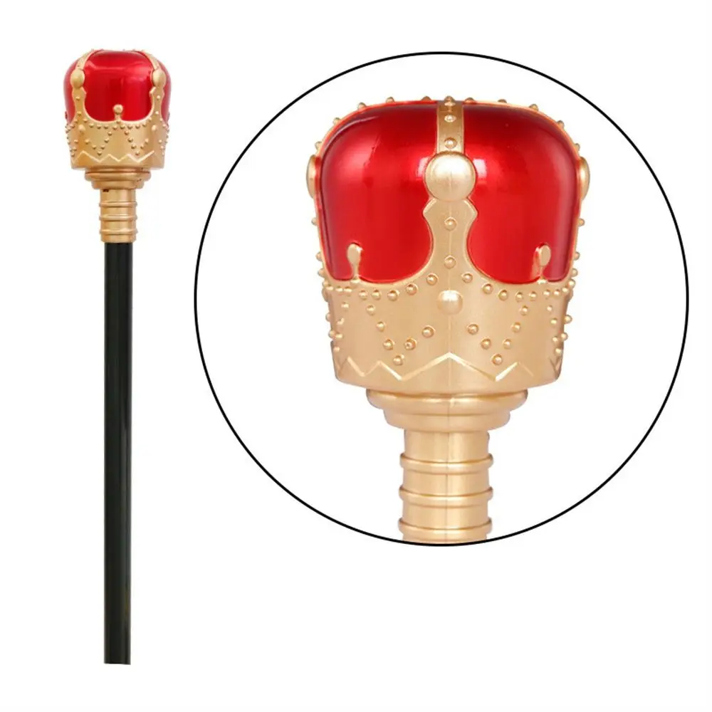 Royal King King Queen Sceptre habiller baguette à main d'halloween rouge/bleu Costumes en plastique canne de marche accessoire à thème