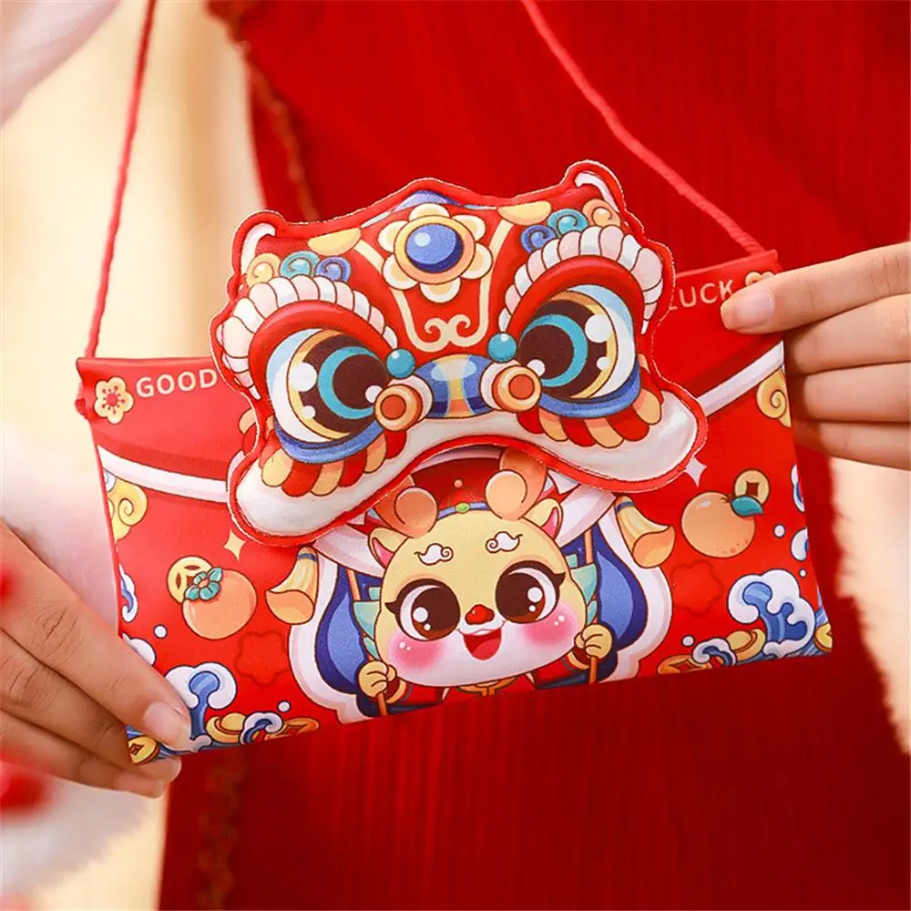 1/3/5PCS New Fabric Red Envelope Holiday Wishes 2024 Year Of The Dragon The New Year Of The Dragon Universal