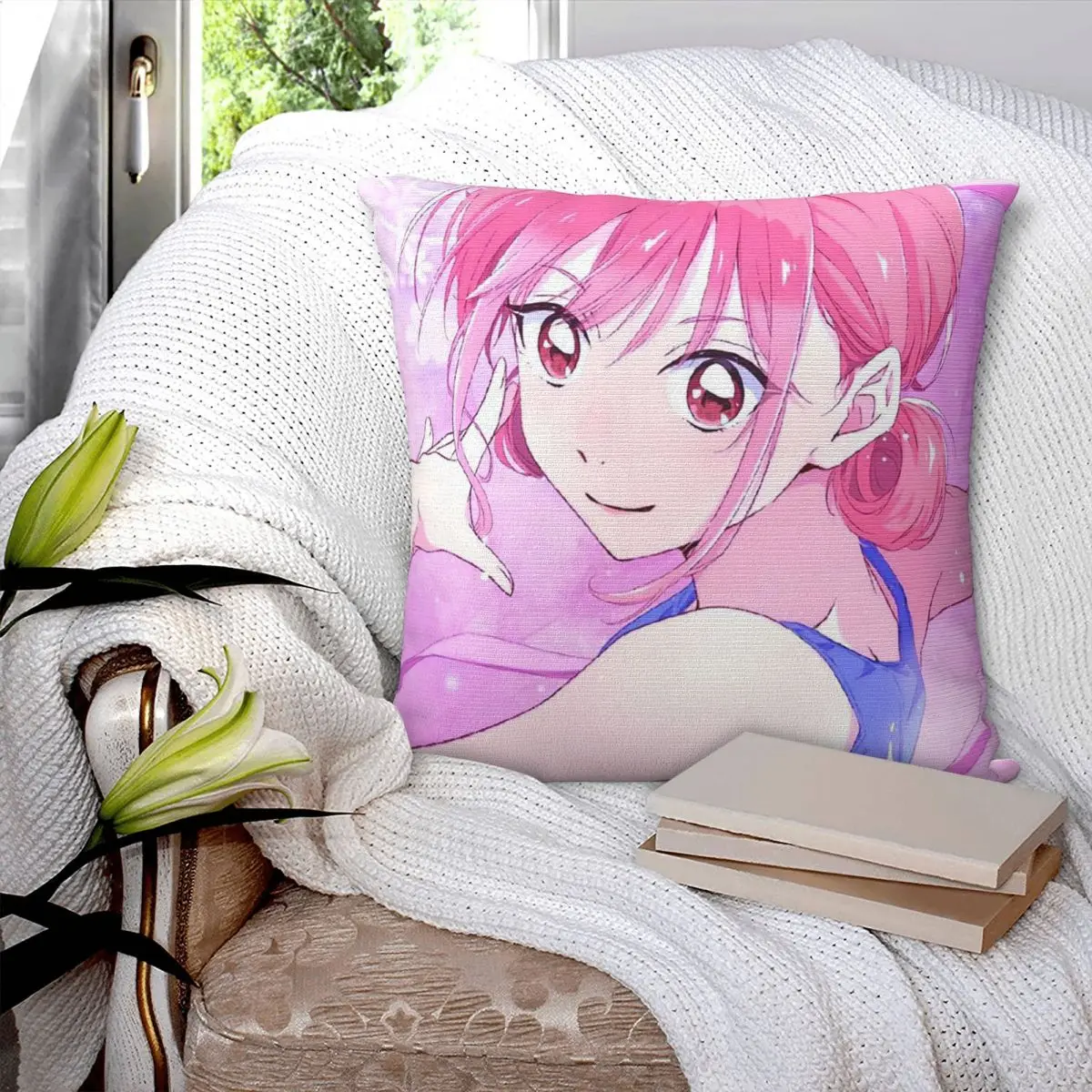 

Синяя квадратная наволочка Blue Box Hina Chono Anime, чехол для подушки, декоративная наволочка для дома, спальни, автомобиля