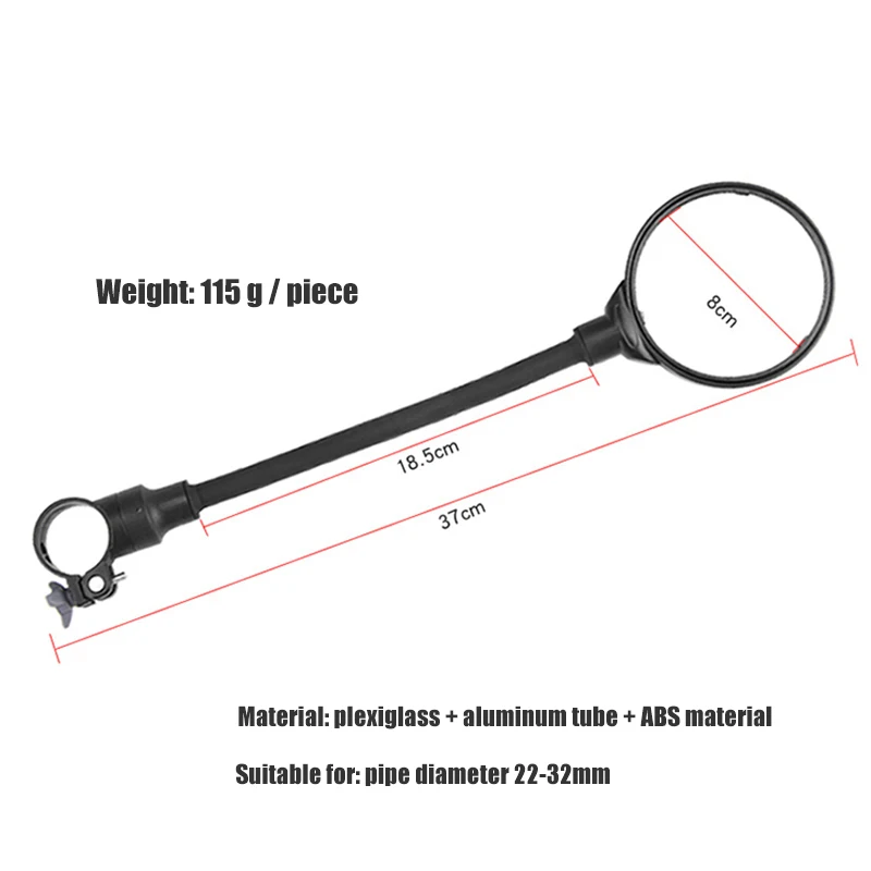 1/2PCS HD Wide Angle Bicycle Rearview Mirror 360° Adjustable Universal Handlebar Bike Rear View Mirrors for MTB Road E-bike