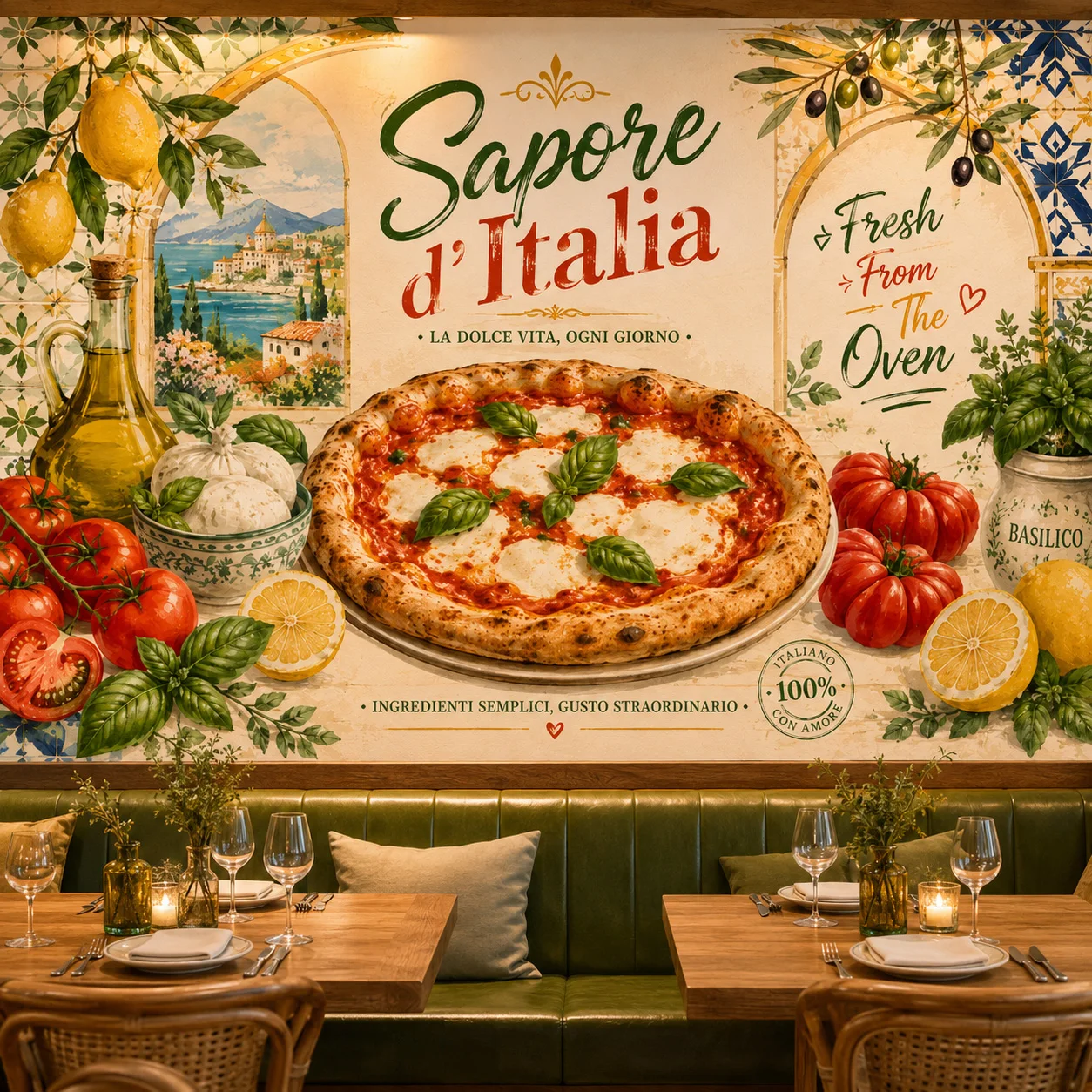 Wallpaper Mural Dinding Pizza  - Commercial Wallpaper Printing ulasan dan harga