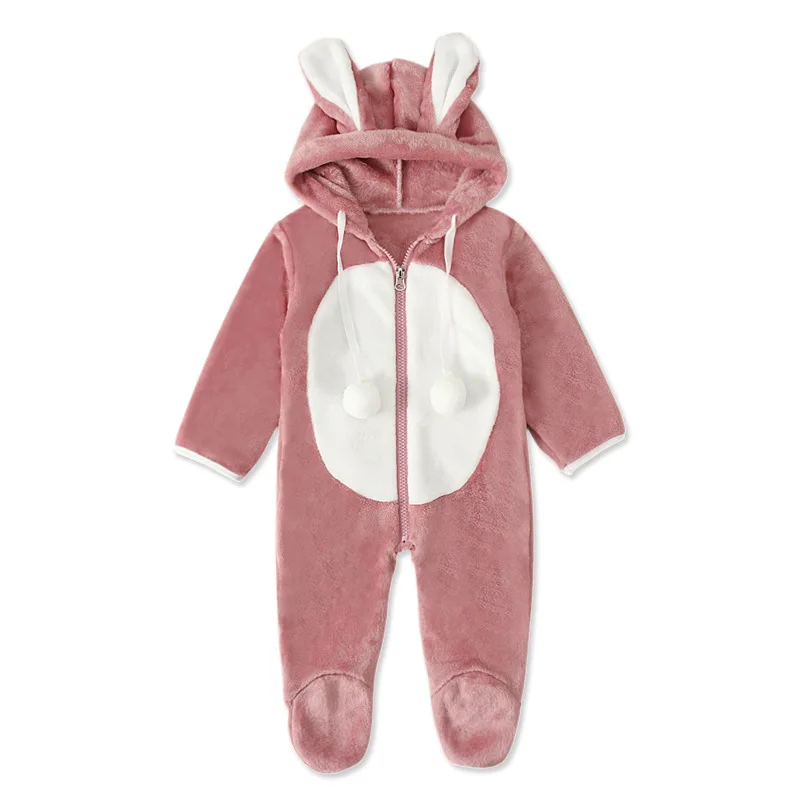 Baby Girl Romper Clothes Fleece Hooded Footies Long Sleeve Toddler Boy Jumpsuit Winter Overalls Newborn Infant Playsuit A659