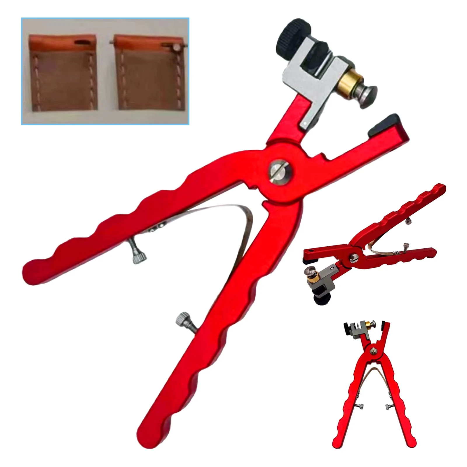 

F31227 Leather Watch Bracelet Cutting Plier for Straps to Fix Catches Spring Bar Hand Tool Pliers Red Straight