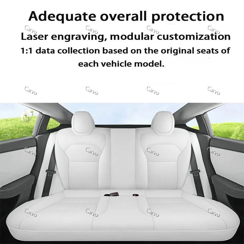 Full Set Seat Covers for Tesla Model Y Juniper 2025 2026 Soft Leather Breathable Car Seat Protectors Auto Interior Accessories
