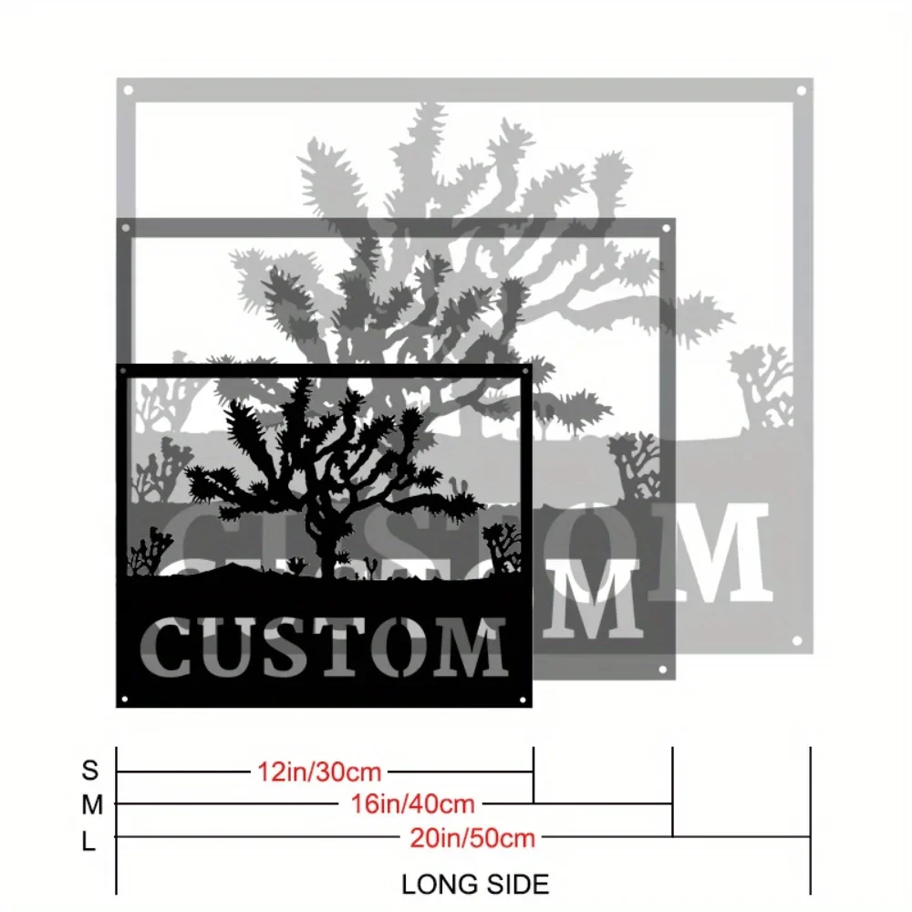 Nordic Wrought Iron Wall Art Custom Made Joshua Tree Metal Wall Hanging Metal Material Universal Appeal Personalized House Numbe