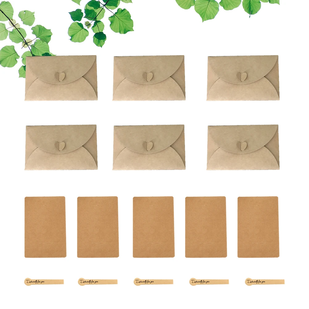

1 Set Kraft Paper Envelope Vintage Handmade Diy Invitation Eco-Friendly Biodegradable Reusable Party Accessories Light