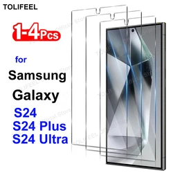 Tempered Glass For Samsung Galaxy S24 Ultra S24+ Screen Protector Transparent Glass For Samsung S24 Plus Fingerprint Unlock