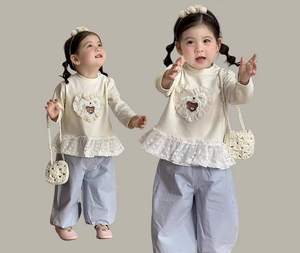 Baby Long Sleeved Spring Suit Sweet Beauty Baby Pants Hoodie Two-piece Set Newborn Trendy Autumn Girl Clothes