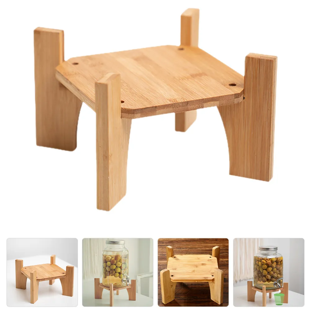 Wooden Drink Dispenser Stand Stable Creative Water Dispenser Holder Plant Vase Display Stand Wood Plant Stands Indoor