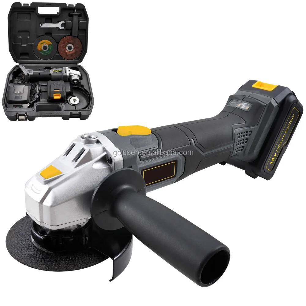

Аккумуляторная угловая шлифмашина 18В 3Ач с бесщеточным двигателем BLDC, 5 дюймов, промышленная, прочная, с ползунковым переключателем