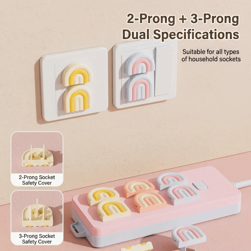 1 Set Anti-Electric Shock Childproof Outlet Plug Covers Baby Proofing Dustproof Outlet Plug Covers Waterproof Socket Protector