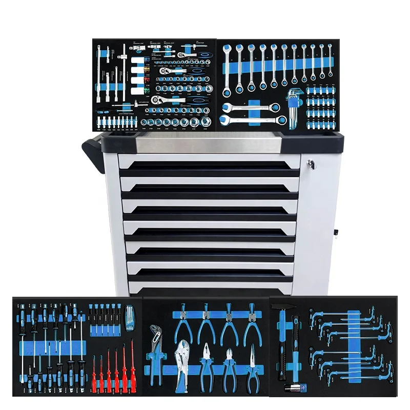 Grey Tool Cabinet Box Durable Construction Classified Storage Easy To Clean Stable Placement For Industrial Workshop Maintenance