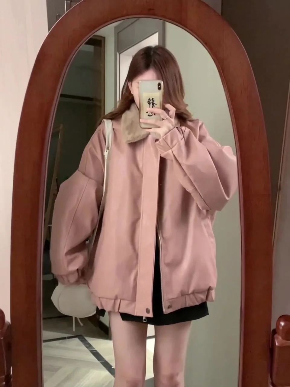 

Корейские женские пальто, элегантный меховой воротник, свободная повседневная женская пуховая хлопковая куртка с капюшоном, осень-зима, новинка 2025, женская