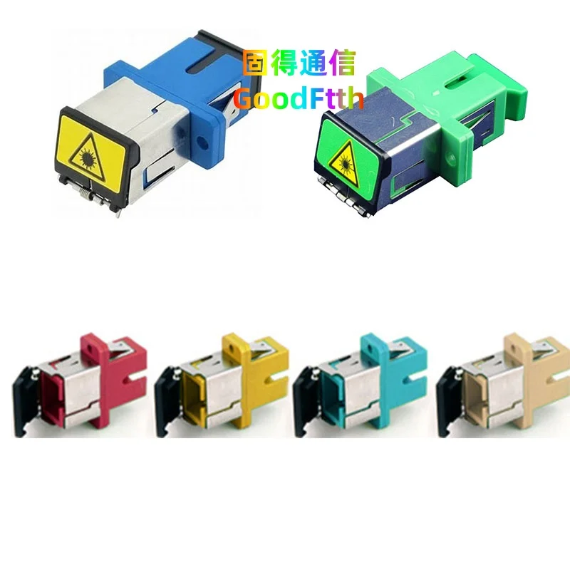 Fiber Adapters SC-SC Simplex Adaptors with Shutter Zirconia Sleeve Premium Loss Couplers GoodFtth