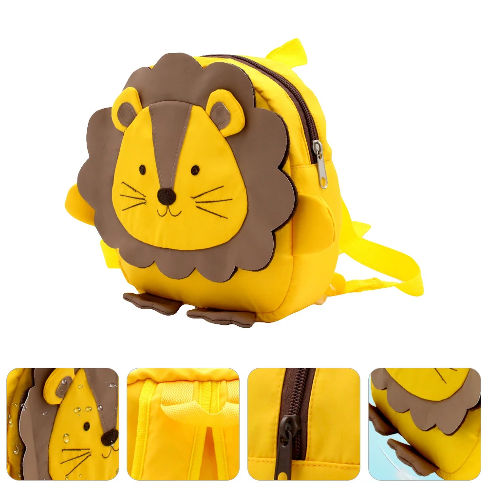 Mochila antimochila con diseño de León de dibujos animados, hebilla ajustable para el pecho, educación temprana para niños pequeños, bolso escolar para guardería, tela Oxford