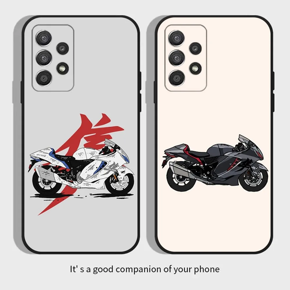 Cool Motorcycle Phone Case For Samsung Galaxy A13,A21s,A22,A31,A32,A52,A53,A71,A80,A91 S-SuzukiS H-HayabusaS Soft Black Cover