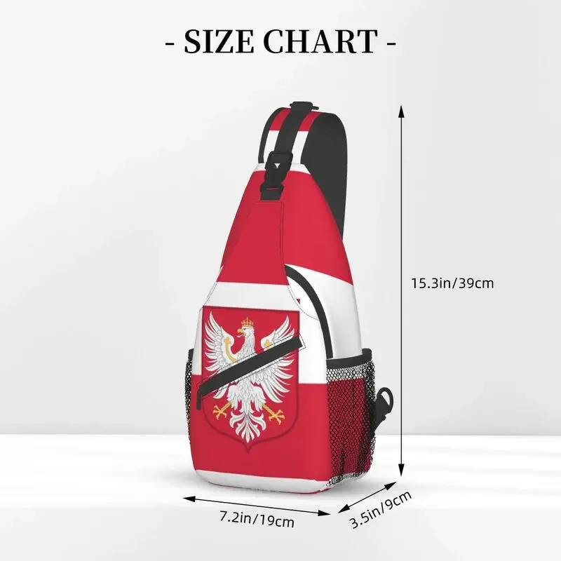 Casual Kingdom Of Poland Flag Sling Bag for Travel Hiking Men Crossbody Chest Backpack Shoulder Daypack