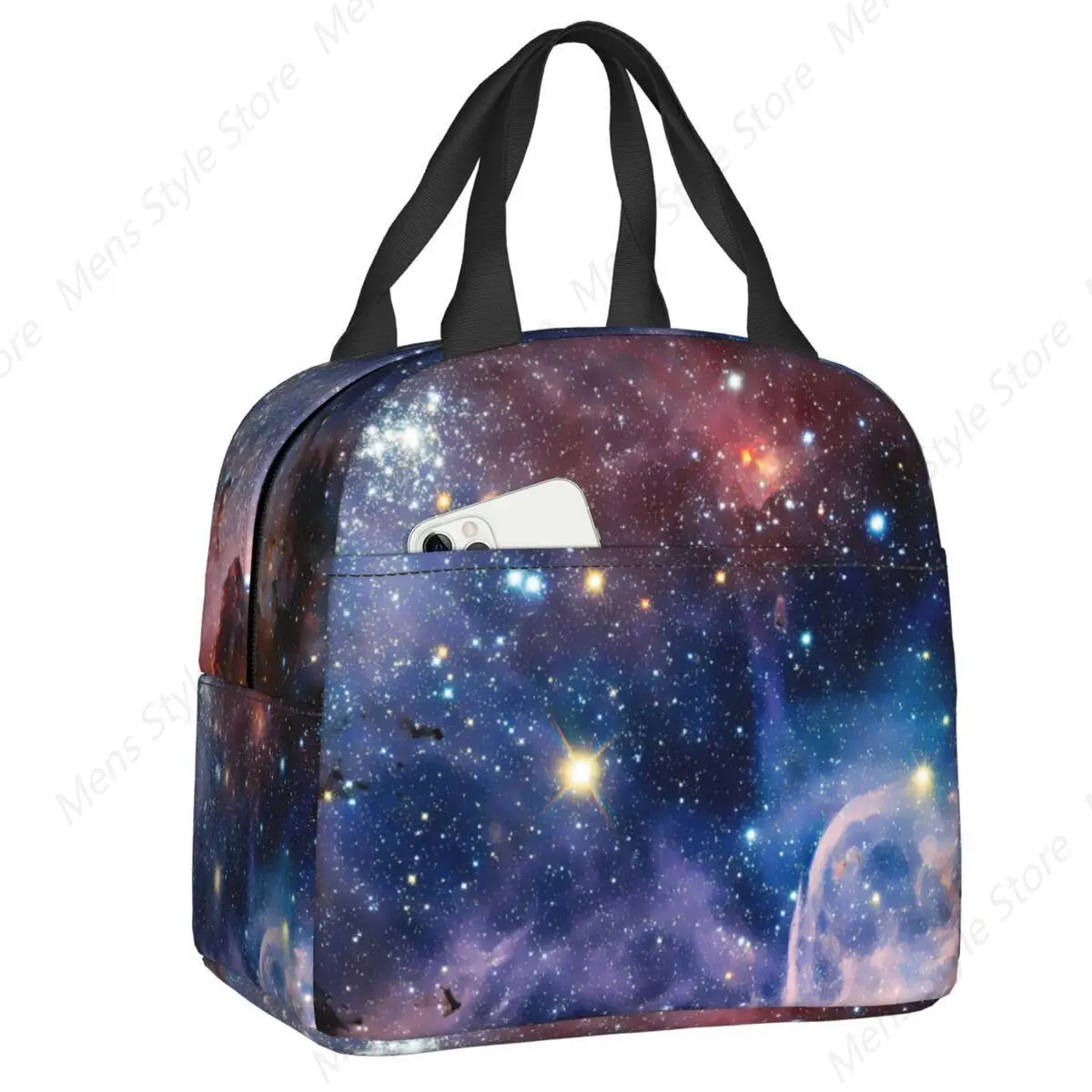 Custom Stars Galaxy Space Lunch Bag Men Women Cooler Thermal Insulated Lunch Box for Student School