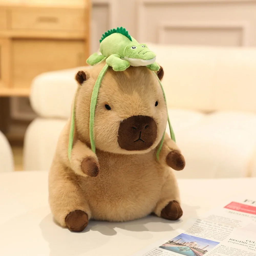 

Flower Hat Capybara Plush Toy Doll Animal Animal Backpack Simulation Capybara Toy 20/30/40cm PP Cotton Stuffed Capybara Doll