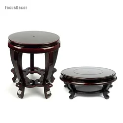Chinese Wooden Fishbowl Stand for Indoor Plant and Vase Display, Asian Furniture Decoration Accessories
