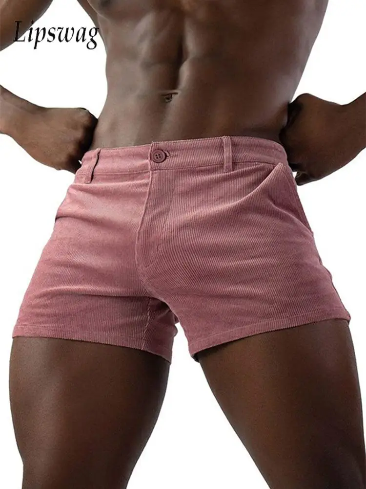 

Sexy Stretch Slim Fit Men's Shorts Spring Summer New Casual Solid Color Textured Shorts Men Trendy Textured Shorts