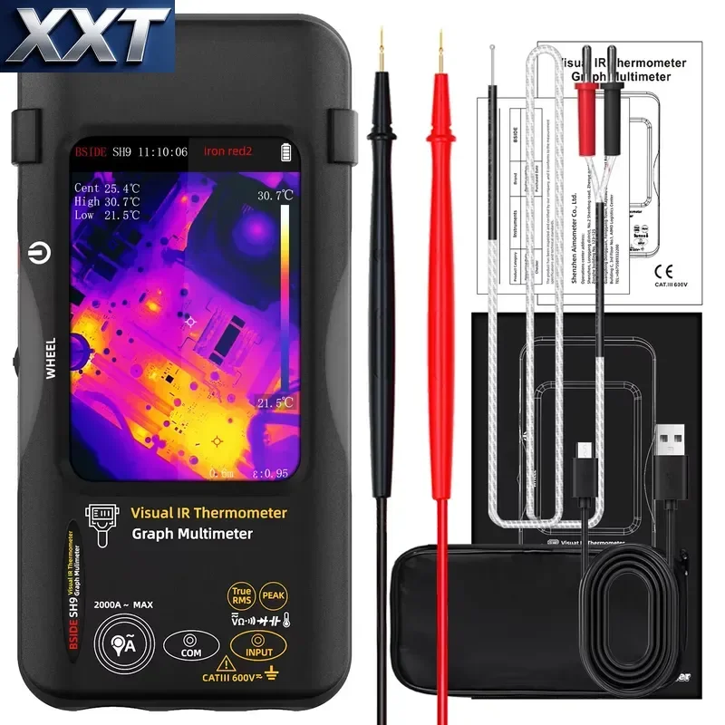 XXT BSIDE SH9 2-in-1 15 Color Palette Modes Visual IR Thermometer Graph Multimeter with Type-C Interface