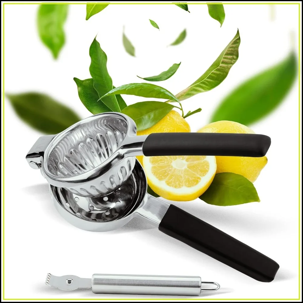Stainless Steel Lemon Squeezer - Premium Citrus Juicer, Seedless Hand Juicer, Easy to Wash, 2 Pack