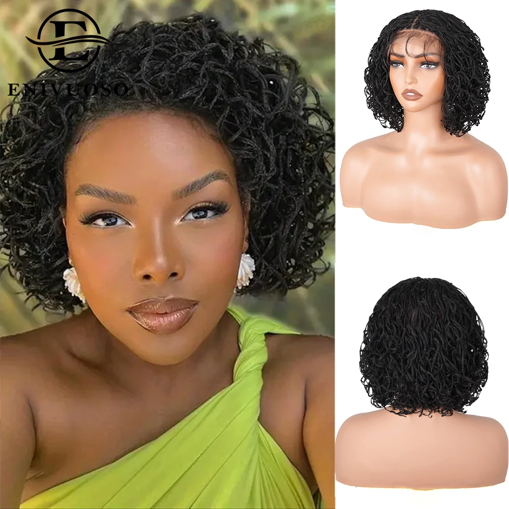 Short Curly Twist Box Braided Wigs for Women Synthetic Braided Full Lace Wigs with Baby Hair Ready to Wear Glueless Braided Wig