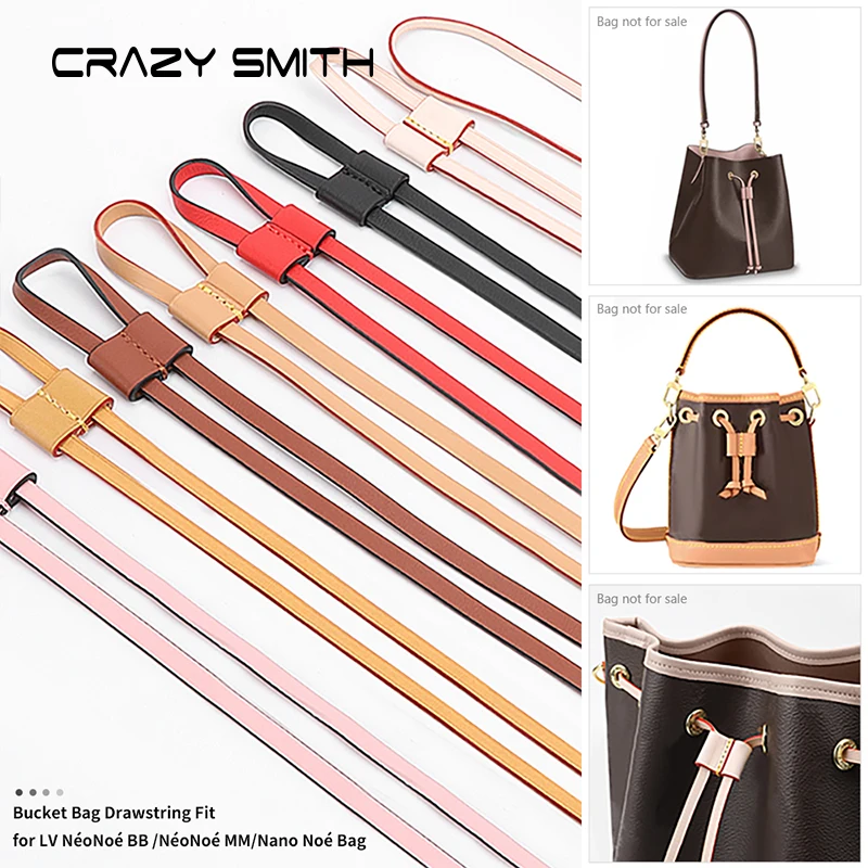 CRAZYSMITH Bag Straps Drawstring for LV Noe BB nano Petit Bucket Bags Shoulder Genuine Bag Accessories Replacement Tension Cords