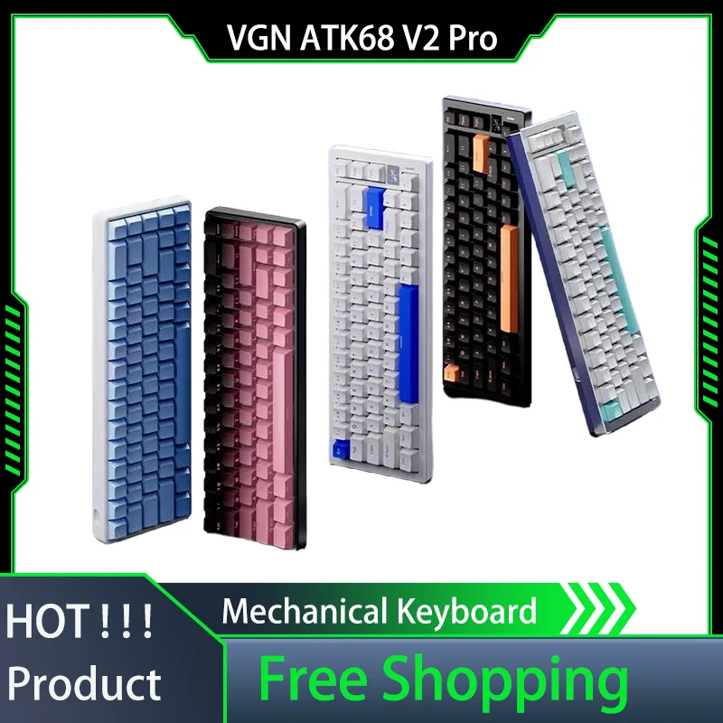 VGN ATK68 V2 Pro Gaming Mechanical Keyboard Gateron Magnetic Switch 0 Dead Zone 8000hz Rgb Gasket  Structure Laptop Keyboard