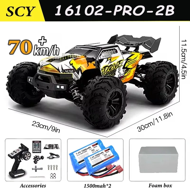 

16102 Pro 1:16 70 км/ч 4WD RC автомобиль со светодиодной подсветкой 2,4G автомобили с дистанционным управлением высокоскоростной дрейф Monster Truck