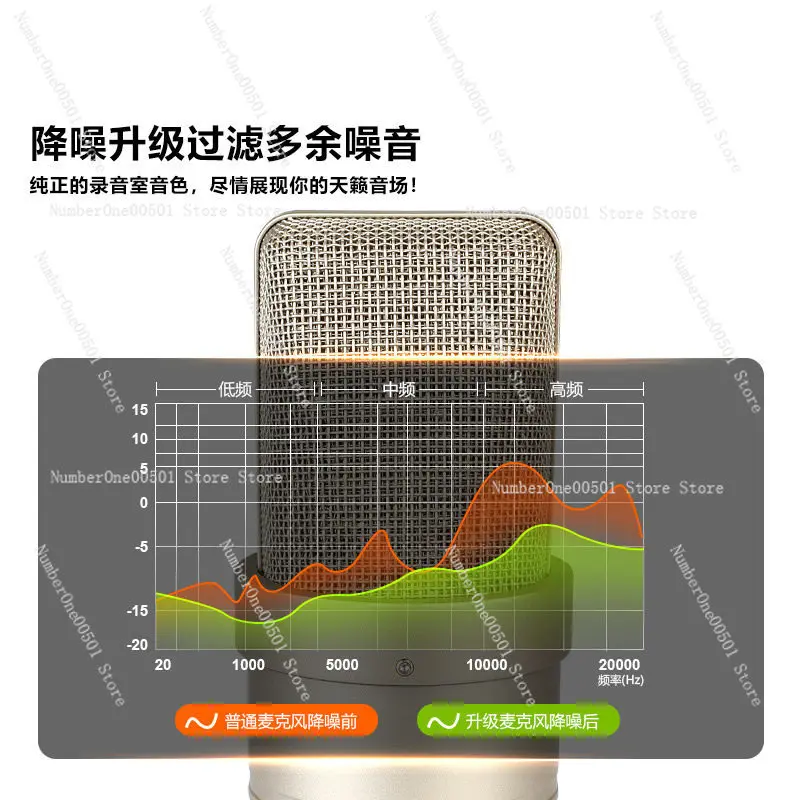 103 Live Broadcast Professional Diaphragm Live Streaming Host Dedicated Noise Reduction Wired Smart Condenser Microphone