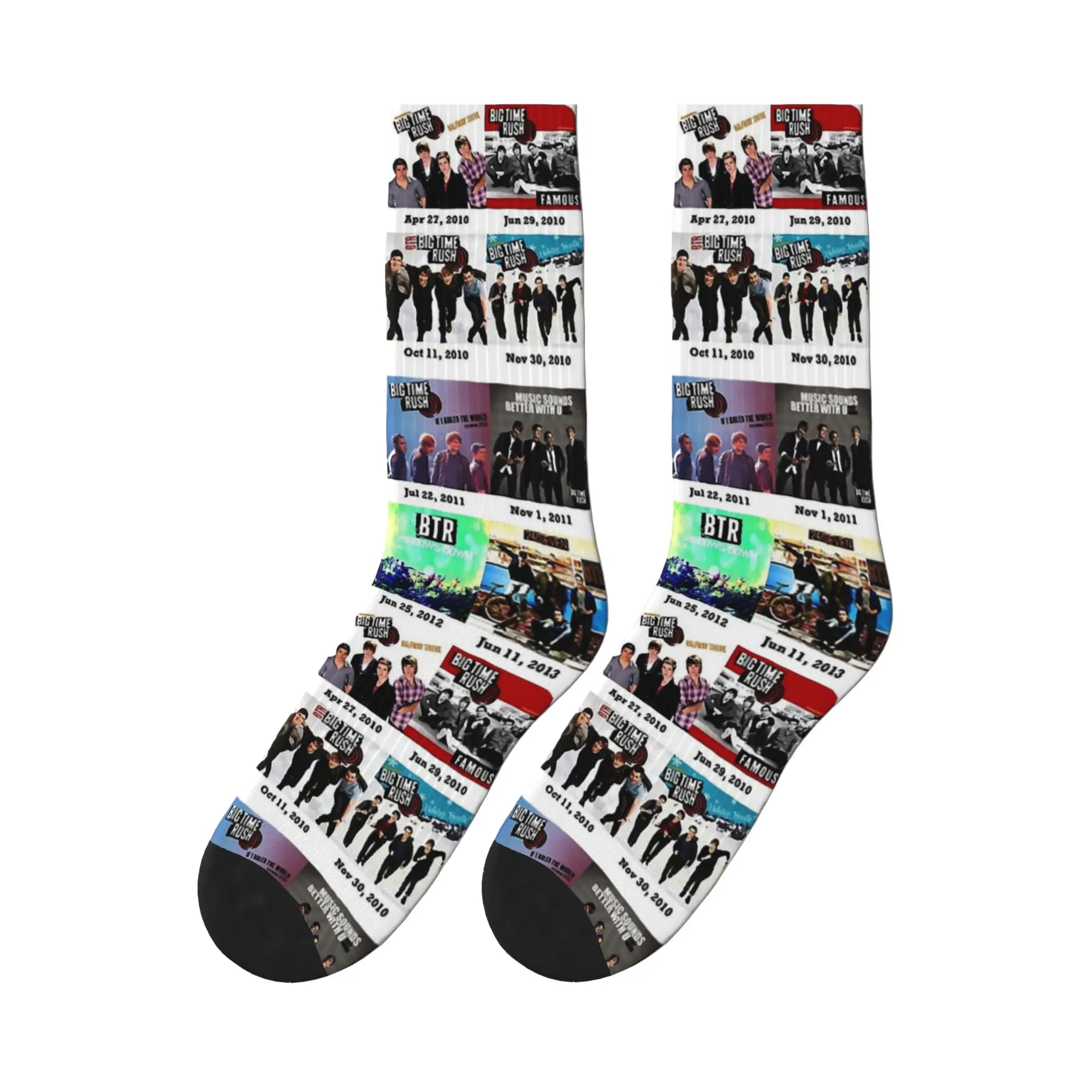 

Известные спортивные носки с логотипом группы Big Time Rush, впитывающие пот, всесезонные носки унисекс, рождественские подарки
