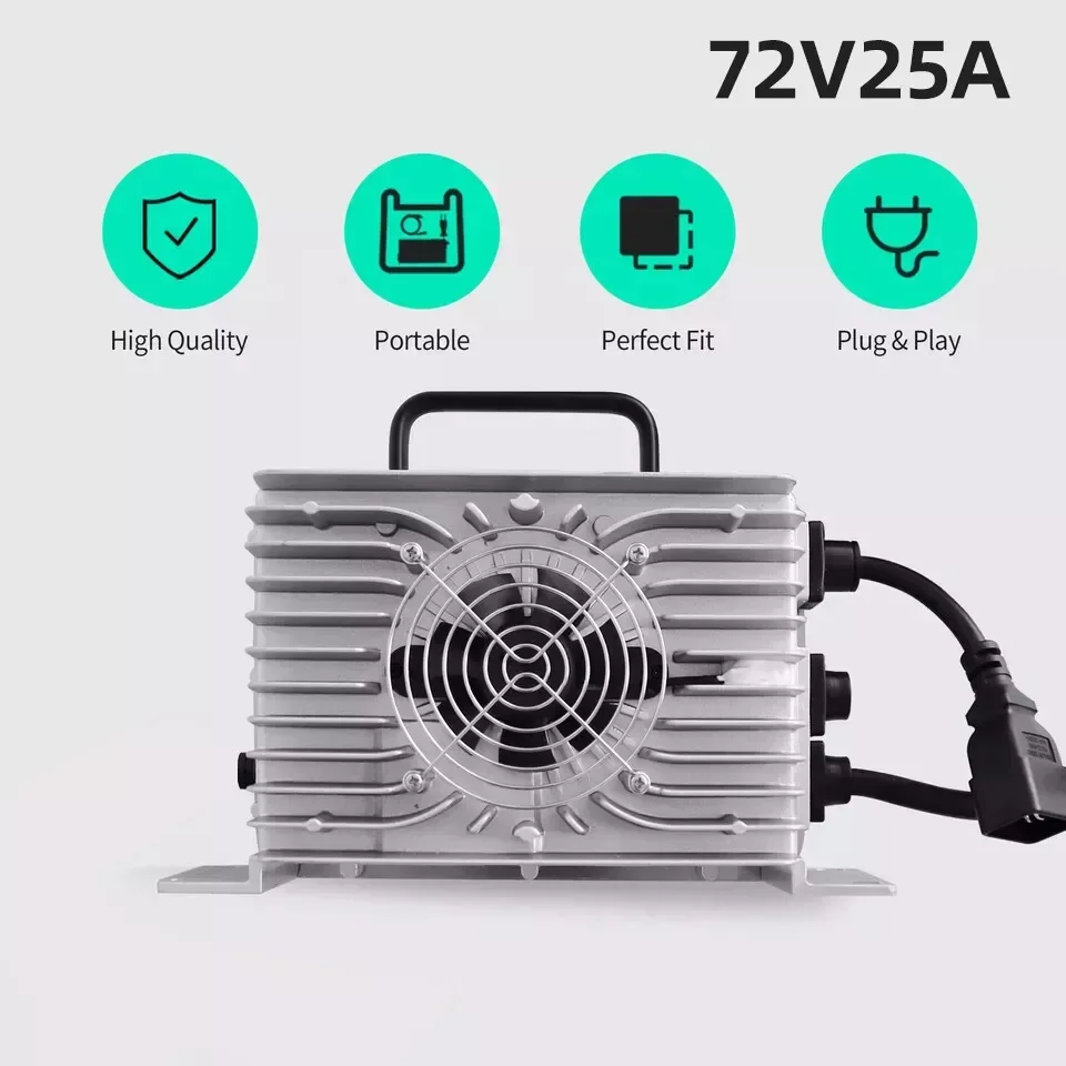 72V 25A Charger for LifePO4 Lithium Battery, Golf Cart Battery Charger for GEM Bad Boy Buggies