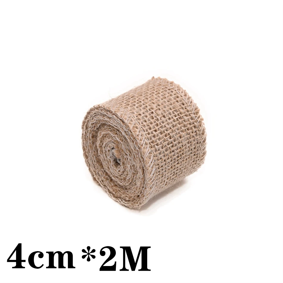 2M Natürliche Jute-Stoffrolle, 13 Breiten 2,5-35cm, Juteband für Tischläufer, Hochzeitsfeier, DIY-Heimwerkerarbeiten – Detail 11