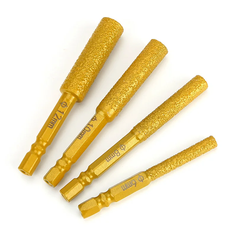 LIDIAO Brazed Diamond Grinding Bits 6/8/10/12mm Hex Shank Stone Carving Engraving Tools for Marble Granite Tile Drilling