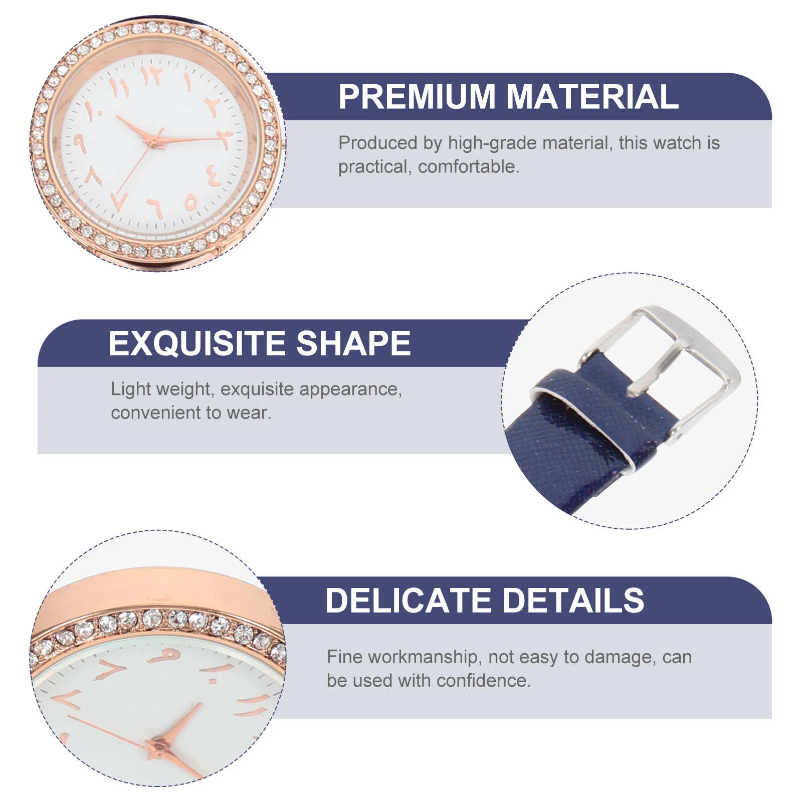 

Stylish Women Watch Decorative Pu Strap Adjustable Exquisite Lightweight Delicate Fashionable Leisure Wrist Ornament Precise