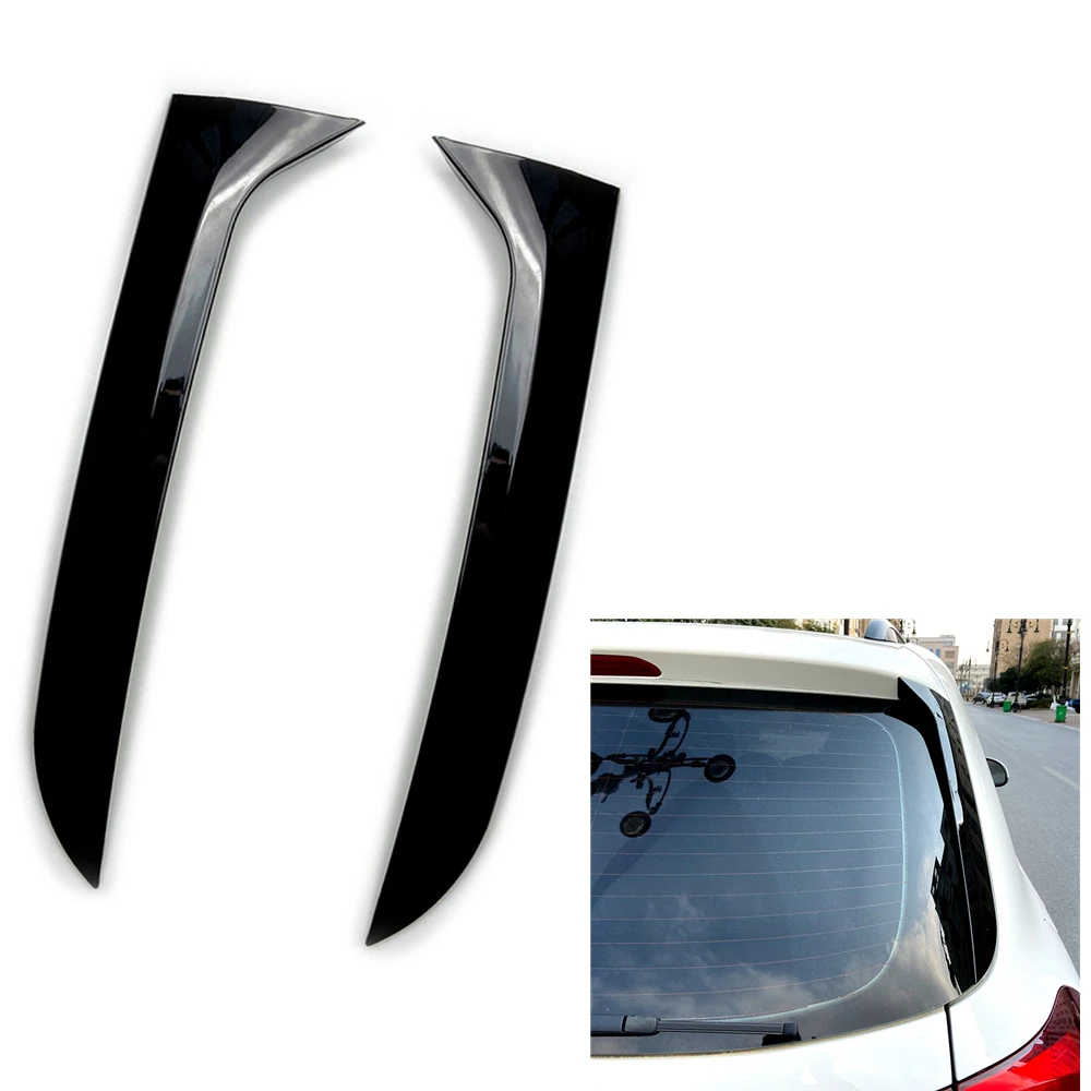 

For Volkswagen VW Tiguan MK1 2007-2016 Rear Window Trim Side Spoiler Wing Canard Splitter Cover Glossy Black Trunk Tail Shade