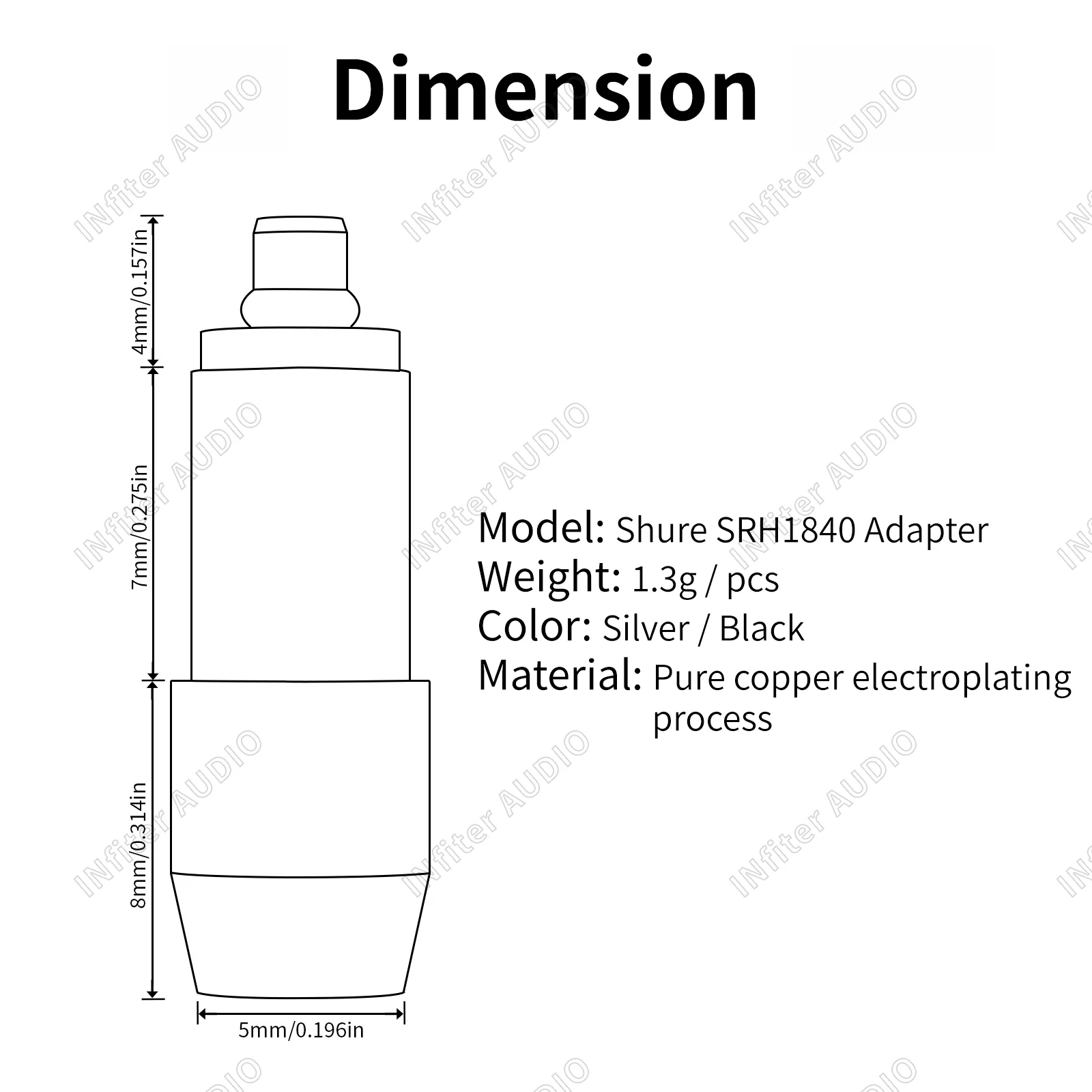 0.78 to SRH1840 0.78mm 2 pin to Shure headphone conversion 0.78mm 2pin cable connected to Shure SRH1440 SRH1840 SRH1540 adapter