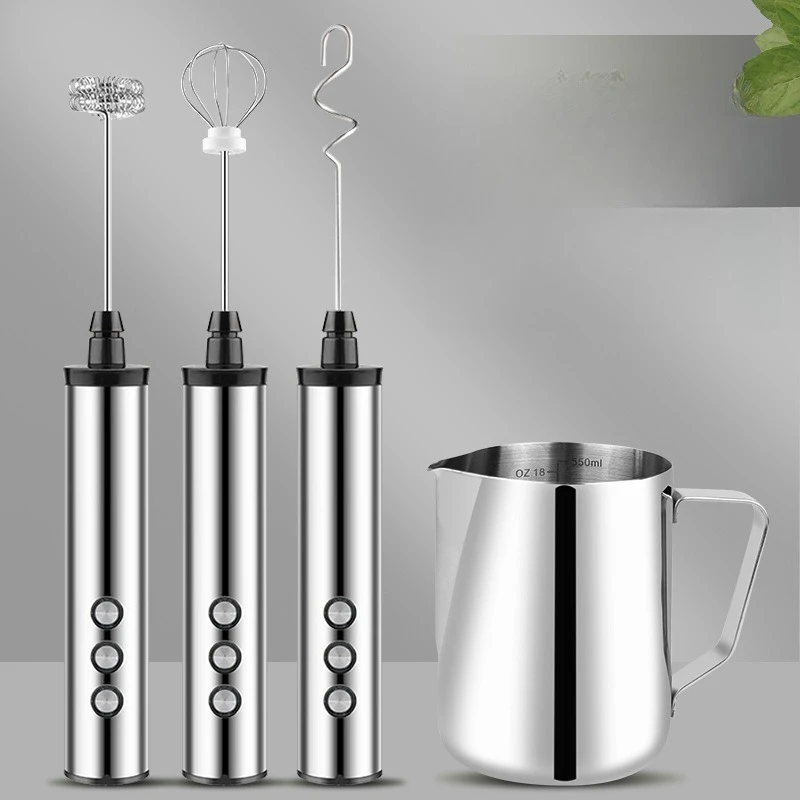 Charging Three Head Egg Beater Portable Household Mixer Kitchen Baking Electric Milk Beater
