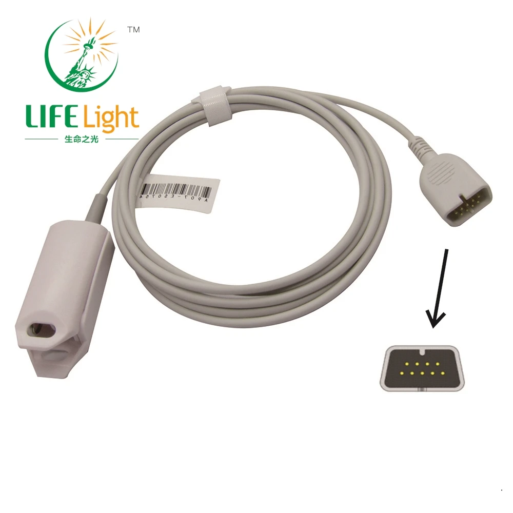 

Compatible with NIHON KOHDEN,DB9, SPO2 Probe Sensor for Patient Monitor, Reuse Blood Oxygen Sensor, Vital Signs Data Monitoring