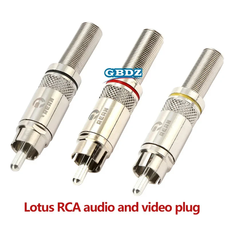 Original  RCA Connector Gold-plated Phono Audio Video Lotus Plug NYS373 Cable Connector NYS366 with Spring Tail