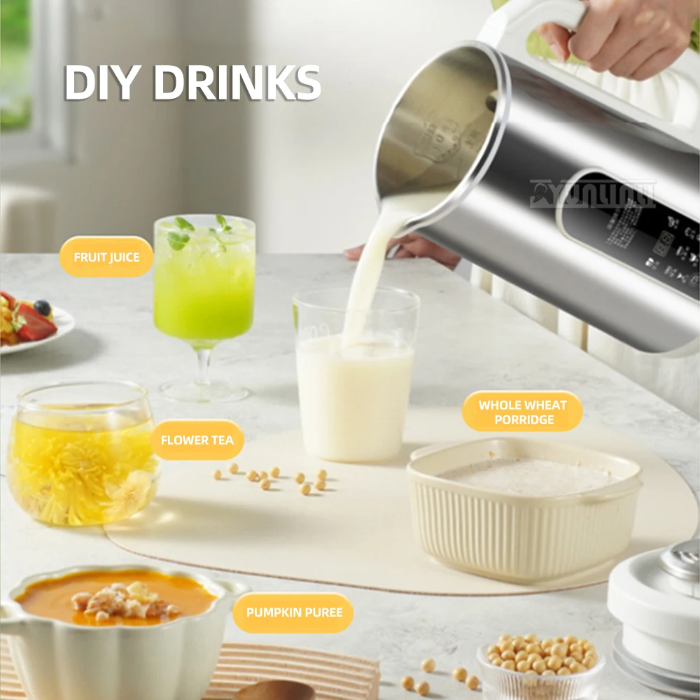 2025 Version Blender Soymilk Grinder Filter Free Stainless Steel Soybean Milk Machine Insulation Complementary
