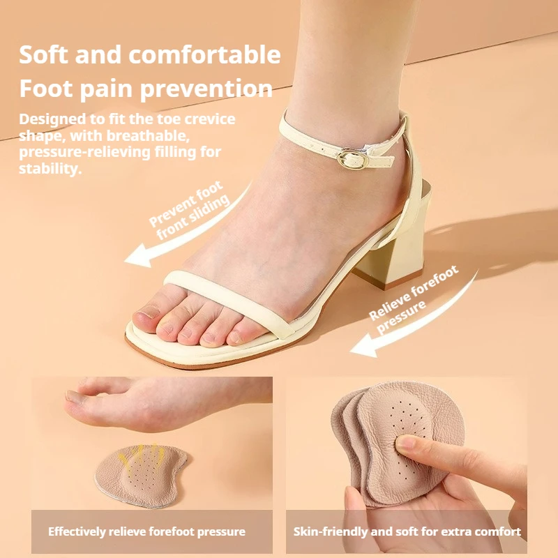 1Pair/2Pair/3Pair Leather Forefoot Pads for High Heels Anti-slip Stickers Summer Sandals Self-adhesive Invisible Non-slip Pad