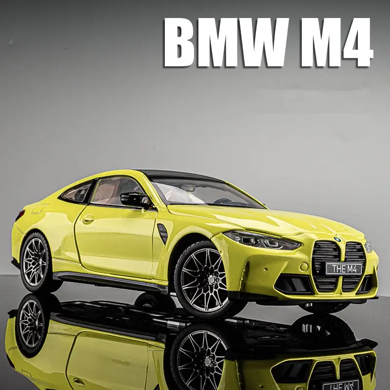 1:23 BMW M4 G82 Coupe Alloy Sports Car Model Diecasts Metal Racing Car Model Simulation Sound and Light Collection kids Toy Gift