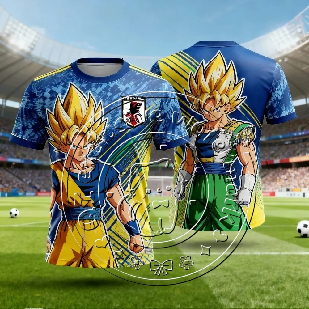Summer Dragon Ball Super Saiyan Goku Retro Manga 3DPrint Quick Dry Breathable Unisex Football Basketball Sports Short Sleeve Tee