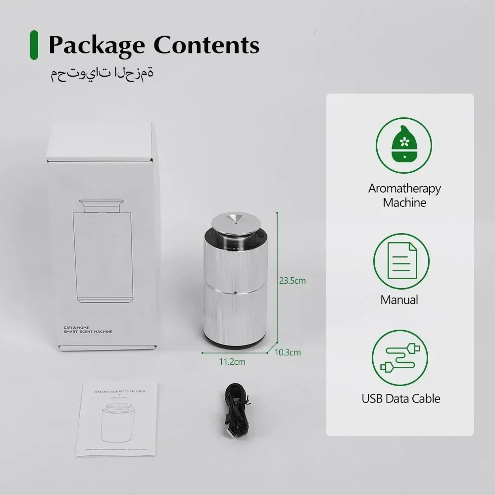 Namste Car Aroma Diffuser USB Charging Aluminium Alloys Material Aromatic Oil Diffuser Air Freshener Device For Home Office