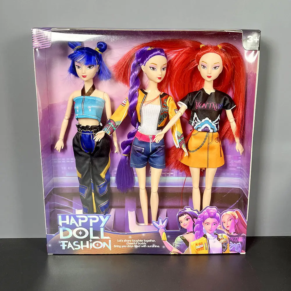 Kpop Dämon Hunters Serie Action Figure30cm Puppe Spielzeug Set Rumi Mira Zoey Prinzessin Baby Mädchen Kunststoff Diy Spielset Für Kinder