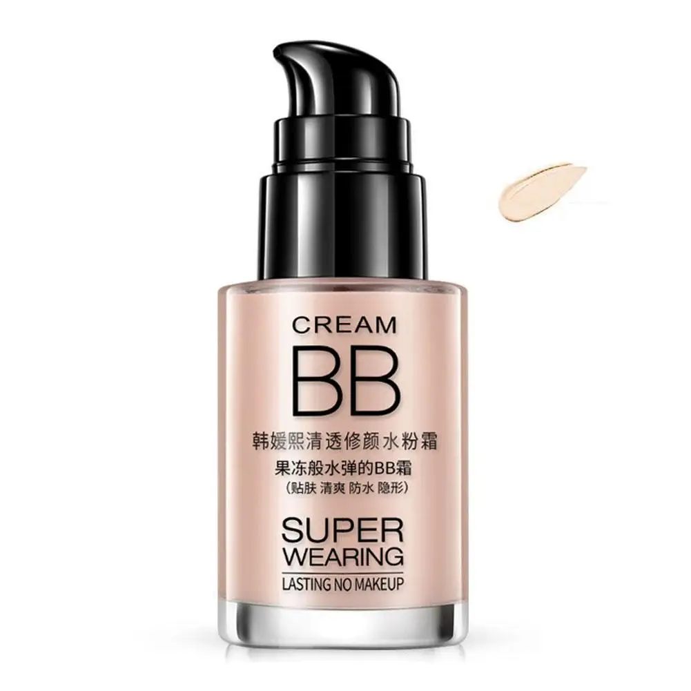 Crema BB Natural para mujer, Base iluminadora, Kit de maquillaje blanqueador, corrector de larga duración, hidratante de belleza, impermeable, J6H0